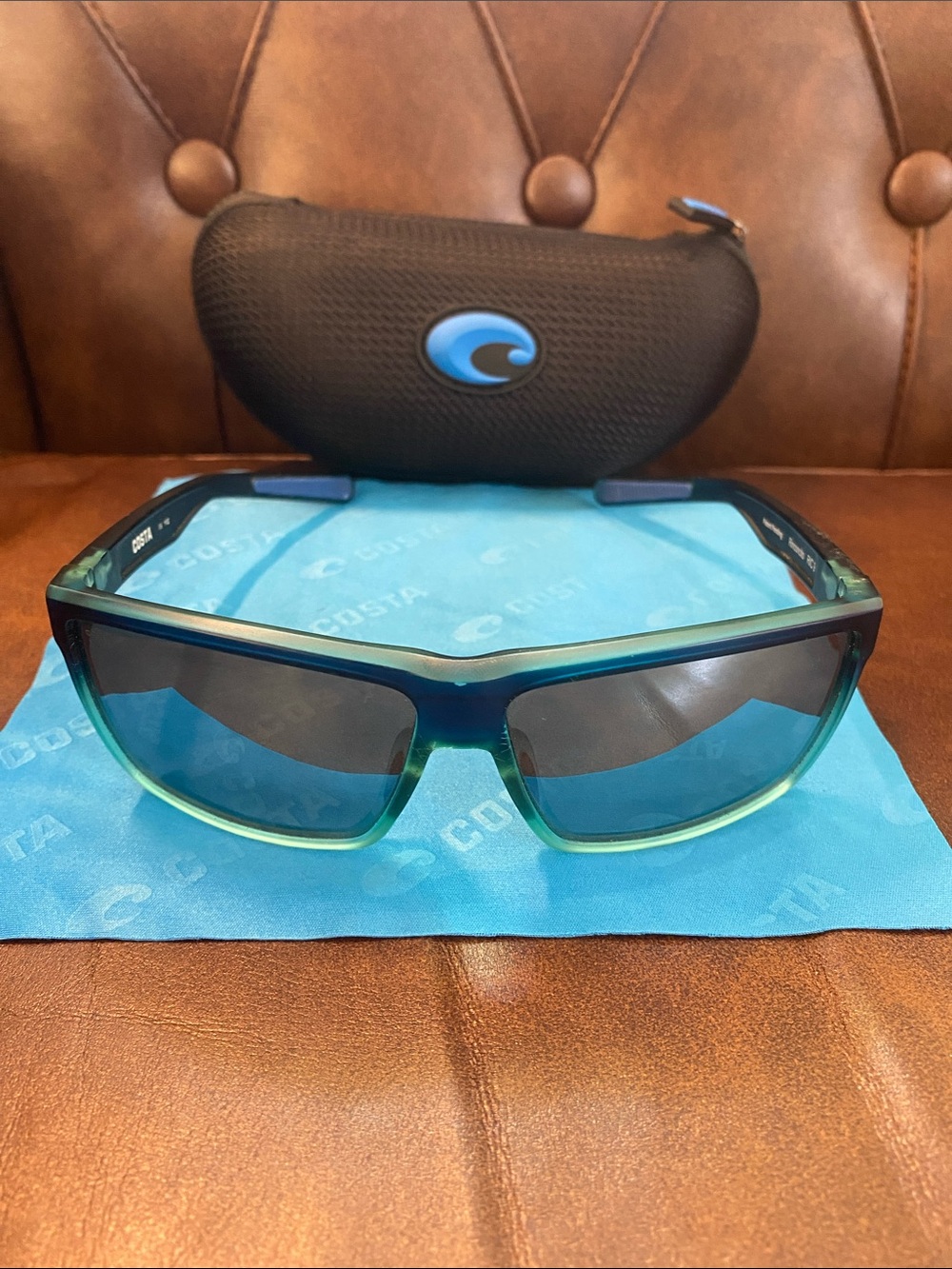 Costa Del Mar Rinconcito Blue Gray Mirror Polarized Sunglasses 580p EUC